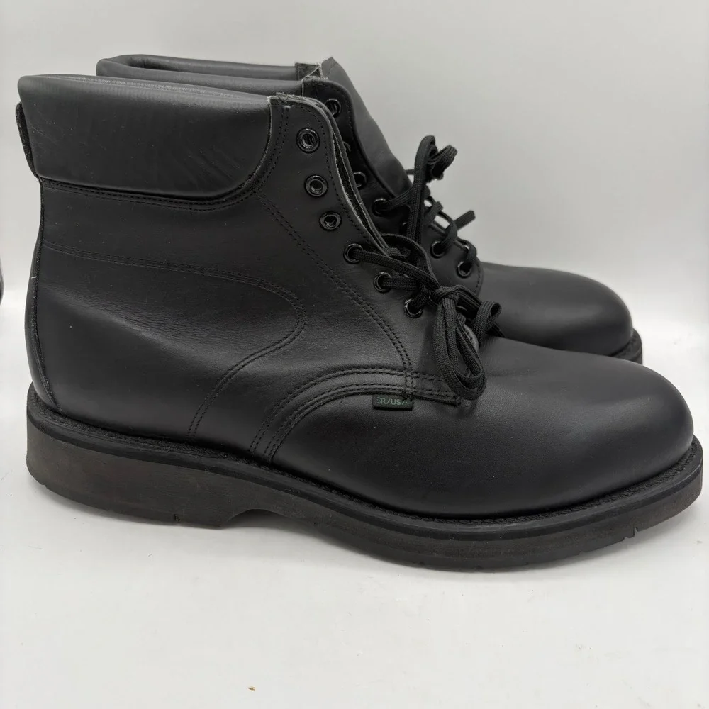 Work America Boots Mens 9.5 3E 47715K0 Black USPS UQC Leather Made in USA EUC